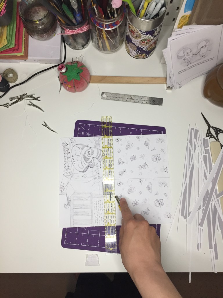 2. Cut down the middle.