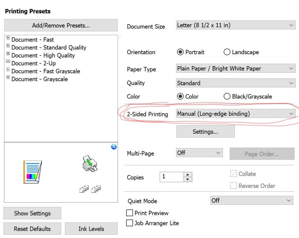 In printer settings select this if you would like to save paper.